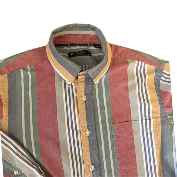 Cremiux Striped Button Up Shirt. Spring/Summer Colors. Size Med. Great Cond!! - Picture 2 of 9